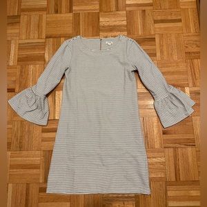 J Crew Cream & Black Striped Dress